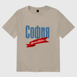 Футболка оверсайз женская София - ограниченный выпуск, цвет: миндальный