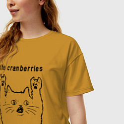 Футболка оверсайз женская The Cranberries - rock cat, цвет: горчичный — фото 2