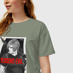 Футболка оверсайз женская Леон с базукой - Resident, цвет: авокадо — фото 2