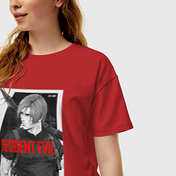 Футболка оверсайз женская Леон с базукой - Resident, цвет: красный — фото 2