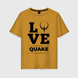 Футболка оверсайз женская Quake love classic, цвет: горчичный