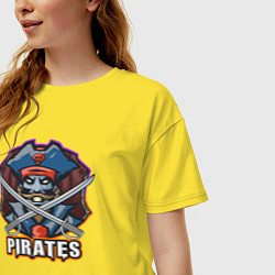 Футболка оверсайз женская Пираты, цвет: желтый — фото 2