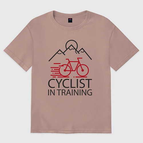 Женская футболка оверсайз Велотренирока / Пыльно-розовый – фото 1
