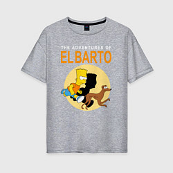Футболка оверсайз женская Adventures of El Barto, цвет: меланж