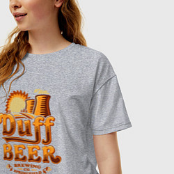 Футболка оверсайз женская Duff beer brewing, цвет: меланж — фото 2