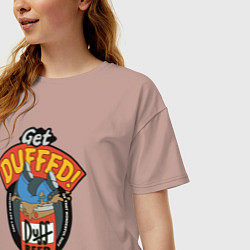 Футболка оверсайз женская Get duffed, цвет: пыльно-розовый — фото 2