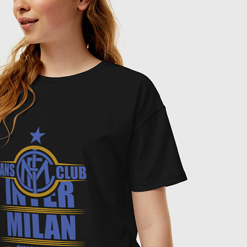 Женская футболка оверсайз Inter Milan fans club / Черный – фото 3