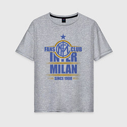 Футболка оверсайз женская Inter Milan fans club, цвет: меланж