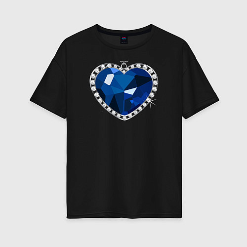 Женская футболка оверсайз Титаник сердце океана / Черный – фото 1