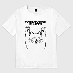 Женская футболка оверсайз Twenty One Pilots - rock cat