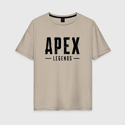 Футболка оверсайз женская Apex Legends логотип, цвет: миндальный