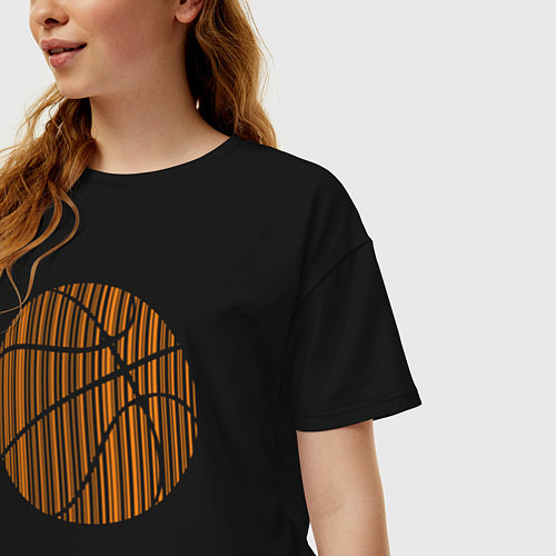 Женская футболка оверсайз Basket ball / Черный – фото 3