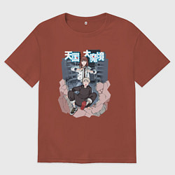 Футболка оверсайз женская Великая небесная стена - город, цвет: кирпичный