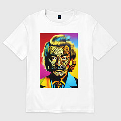 Футболка оверсайз женская Леопард Сальвадор Дали - фантазия, цвет: белый