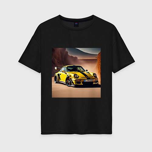 Женская футболка оверсайз Porsche 911 / Черный – фото 1