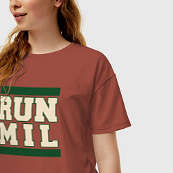 Футболка оверсайз женская Run Milwaukee Bucks, цвет: кирпичный — фото 2