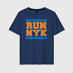 Футболка оверсайз женская Run New York Knicks, цвет: тёмно-синий