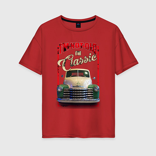 Женская футболка оверсайз Классика автомобиль Chevrolet Thriftmaster / Красный – фото 1
