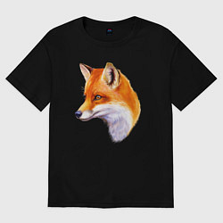 Женская футболка оверсайз Лиса смотрит