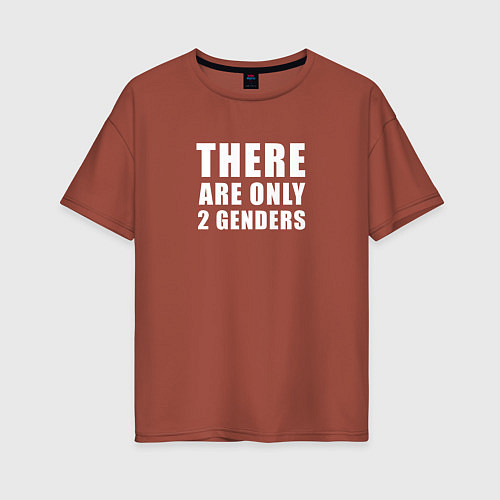 Женская футболка оверсайз There are only 2 genders / Кирпичный – фото 1