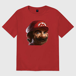 Футболка оверсайз женская Mario pixel, цвет: красный