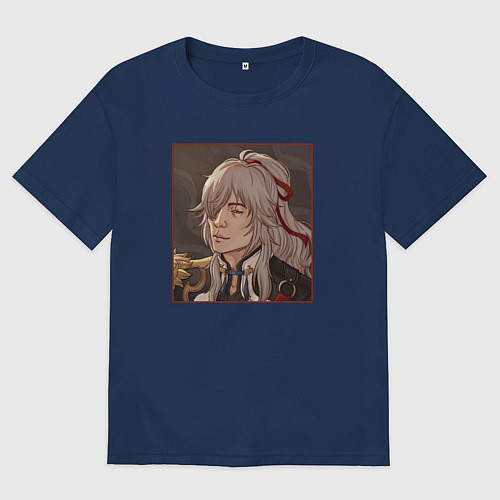 Женская футболка оверсайз Цзин Юань / Тёмно-синий – фото 1