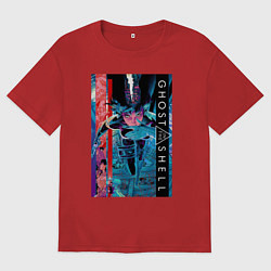 Футболка оверсайз женская Ghost in the shell - Motoko, цвет: красный