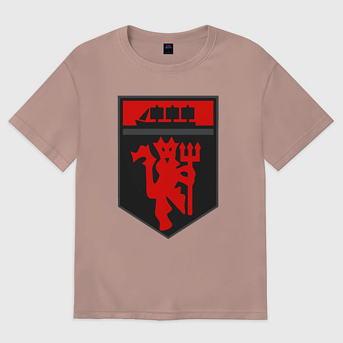 Женская футболка оверсайз Manchester logo / Пыльно-розовый – фото 1