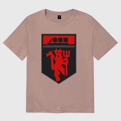 Футболка оверсайз женская Manchester logo, цвет: пыльно-розовый