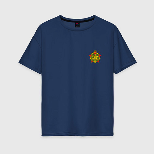 Женская футболка оверсайз Орден отличника погранвойск - мини / Тёмно-синий – фото 1