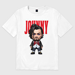 Футболка оверсайз женская Johnny Depp - cool dude - pop art, цвет: белый