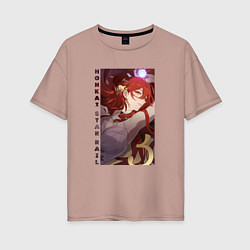 Футболка оверсайз женская Рыжеволосая Химеко, цвет: пыльно-розовый