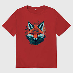 Футболка оверсайз женская Огненная лисица, цвет: красный