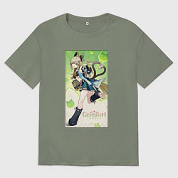 Футболка оверсайз женская Кирара Геншин импакт, цвет: авокадо