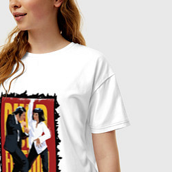 Футболка оверсайз женская Криминальное чтиво - танец, цвет: белый — фото 2
