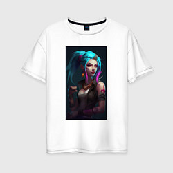 Женская футболка оверсайз Jinx Arcane League of Legends