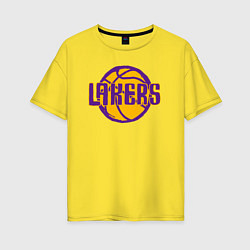 Женская футболка оверсайз Lakers ball