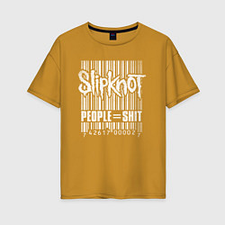 Футболка оверсайз женская Slipknot bar code, цвет: горчичный