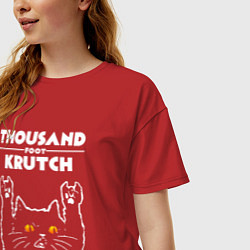 Футболка оверсайз женская Thousand Foot Krutch rock cat, цвет: красный — фото 2