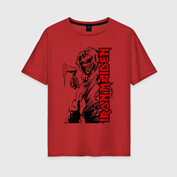 Футболка оверсайз женская Iron maiden fans, цвет: красный