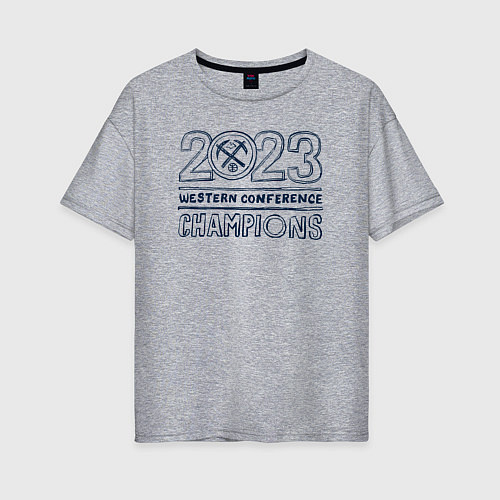 Женская футболка оверсайз 2023 Denver Nuggets / Меланж – фото 1