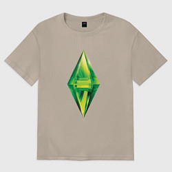 Футболка оверсайз женская Знак персонажа Симс, цвет: миндальный