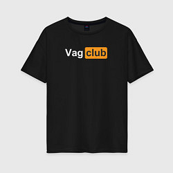 Футболка оверсайз женская Vag club, цвет: черный