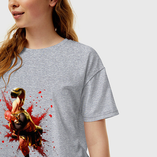 Женская футболка оверсайз Street Fighter 6 Marisa / Меланж – фото 3