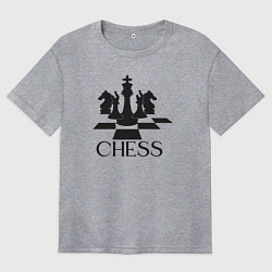 Футболка оверсайз женская Chess play, цвет: меланж