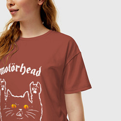 Футболка оверсайз женская Motorhead rock cat, цвет: кирпичный — фото 2