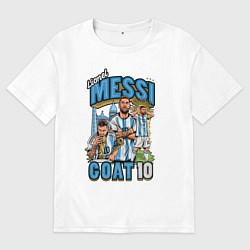 Футболка оверсайз женская Лионель Месси Аргентина 10, цвет: белый