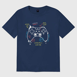 Футболка оверсайз женская Геймпад, цвет: тёмно-синий