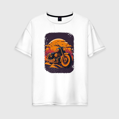 Женская футболка оверсайз Vintage Harley Tribute / Белый – фото 1