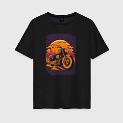Футболка оверсайз женская Vintage Harley Tribute, цвет: черный